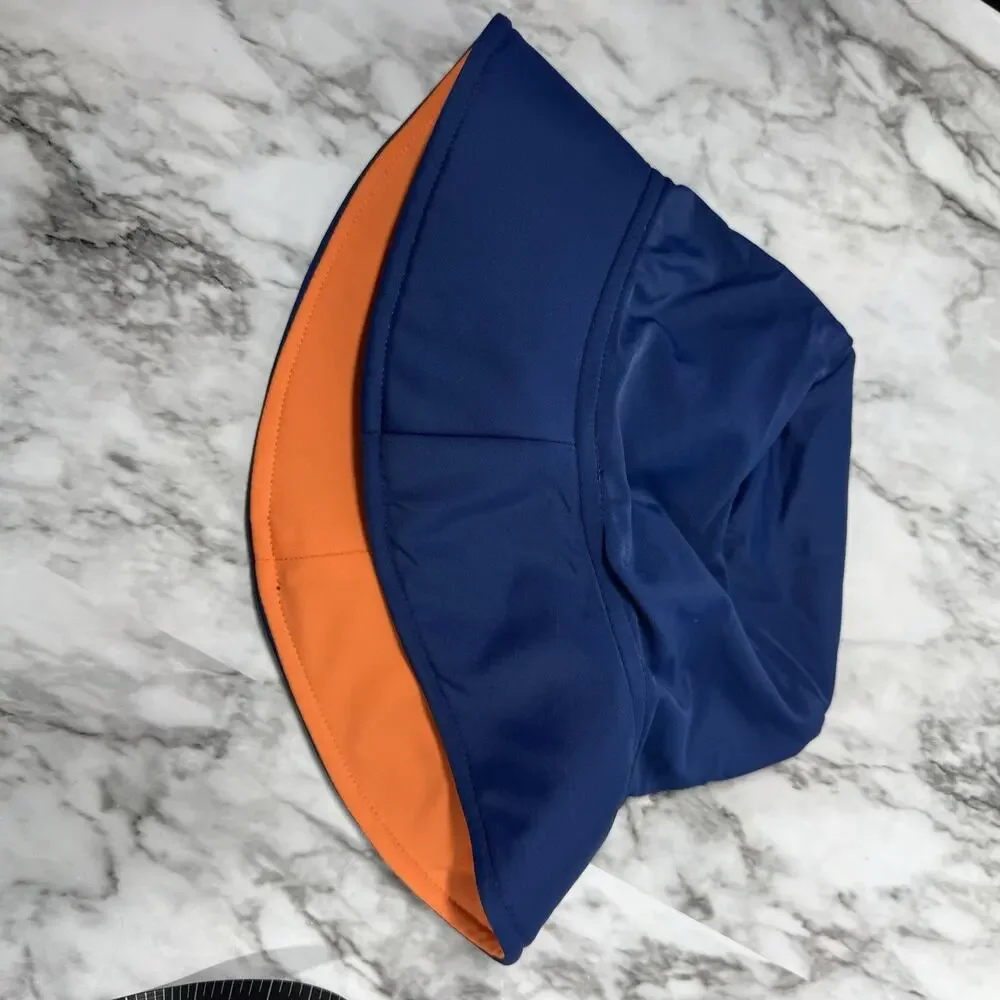 The Flap Happy Floppy Baby Sun Hat Blue Size Large 12-24 mo Chin Strap UPF 50+
